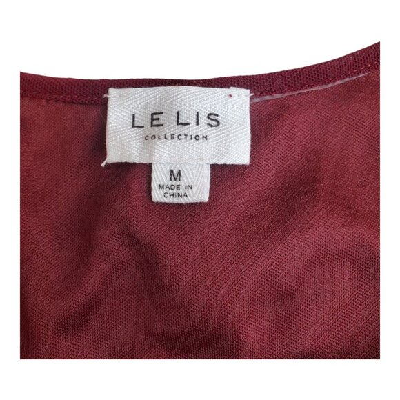 LE LIS COLLECTION SZ M Red Wine Asymmetrical Ruffled Sexy Dress - Picture 6 of 13